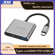 JDB USB C To HDMI 4K Adapter Hub (เข้ากันได้กับ Thunderbolt 3) 3ใน1 USB 3.0พอร์ต Type-C PD 60วัตต์ชาร์จพอร์ตสำหรับ Macbook Pro 13 15 16นิ้วเรตินา Air Pro /Air,Galaxy S20/S10/S9/Note9/8,huawei Mate10/20/920/P30
