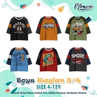 Boys Raglan 3/4 | Momvie | Boys' T-shirts | Size 4-12T |