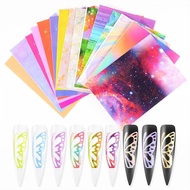 [LSC] 6/8/16 Sheets Butterfly Wings Nails Sticker/3D Holographic Flourrescent  Nail Adhesive Sticker