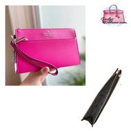 (STOCK CHECK REQUIRED)KATE SPADE MEDIUM WRISTLET SAFFIANO LEATHER WRISTLET ZIP WALLET K6138 PINK