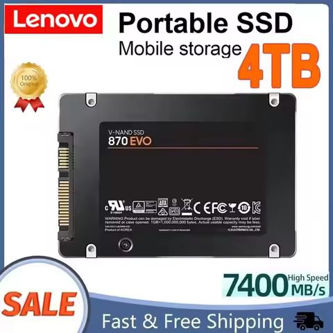 Lenovo 4TB Solid State Disk SSD 870 EVO 1TB 2TB Internal HDD Hard Drive Sata3 2.5 Inch For Laptop Mi