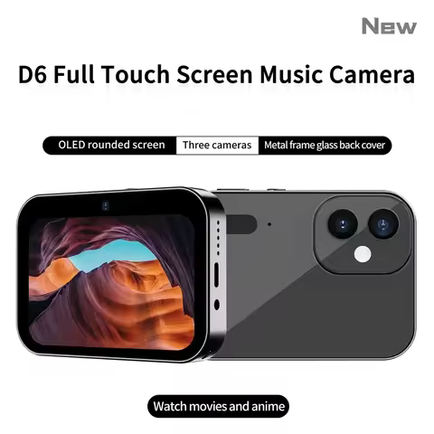D6 Digital Camera 4K HD Camera Recorder Music Player Touch Control Screen Vlogging Camera Night Visi