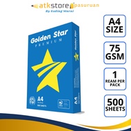 Golden Star A4 HVS Paper 75g 500 Sheets A4 Printed & Photocopy Paper/ - 75 Grams