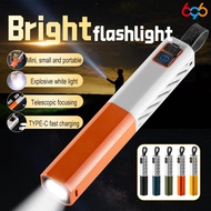 Super Bright Zoom Led Flashlights Telescopic Zoom Rechargeable Mini Flashlight Waterproof High Stron