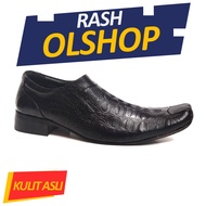 Sepatu pantofel pria bahan kulit sapi sol fiber terbaru model lancip