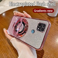 For Realme C21 RMX3201 Casing Electroplating Magnetic bracket Phone Back Cover Realme C21 RMX3201 TP