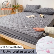 Dansunreve Waterproof Fitted Bedsheet Thicken Plain Mattress Protector Cover Queen /King /Single