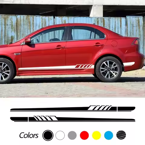 2Pcs Car Side Sticker Vinyl Door Auto Tuning Accessories For Mitsubishi Lancer 10 9 EX Outlander 3 A