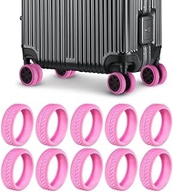 Luggage Wheel Covers for Suitcases-Luggage Suitcase Cover Luggage Wheel Protectors, 10Pink, 10Pcs