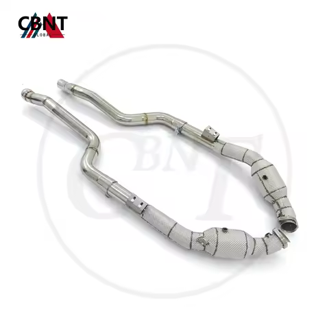CBNT Car Accessories for Mercedes Benz CLS63 5.5T Exhaust-pipe with Heat Shield SS304 Catted/Catless