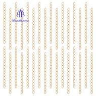 1Box 80Pcs Curb Chain Extension 45~52mm End Chains Stainless Steel Extension Chain Golden Chains Cur