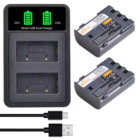 NB-2L 1050mAh Li-ion Battery NB2L NB-2LH+PD20W Dual Charger for Canon EOS 350D 400D Rebel XT XTI G7 