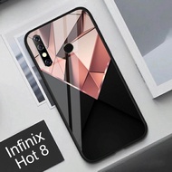 Infinix Hot 8 - SoftCase Glass Kaca - Marble - S09 - Casing Hanphone - Pelindung Handphone - SoftCase Glass kaca - Infinix Hot 8 - Case Terbaikk!!