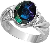 Certified Unheated Untreatet 7.25 Ratti 6.00 Carat A+ Quality Natural Alexandrite Ring Silver Plated