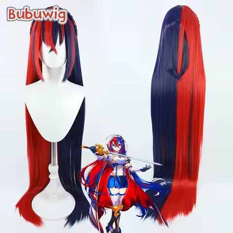 Bubuwig Synthetic Hair Alear Cosplay Wigs Fire Emblem Engage Alear 130cm Women Long Straight Red And