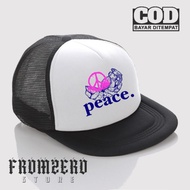 Distro Net Snapback Hat/Trucker Snapback Hat - Peace Logo Hat