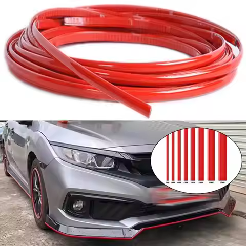 Red Automotive Bumper Guard 3M/5M Self-Adhesive PVC Strip For Scratch Prevention Car Accessories