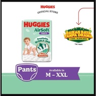 HUGGIES AIRSOFT PANTS BREATHABLE AND SOFT PREMIUM DIAPERS FOR BABY - M46/L36/XL30/XXL24 (1 PACK)