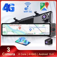 EKLEVA 3หน้าจอแยก12 4G Android 13แรมกล้องติดกระจกหลังรถยนต์ + รอม2GB + 32GB/4GB + 32GB กล้องบันทึกภา