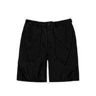 立體異形短褲-黑