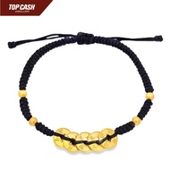 Top Cash Jewellery 999 Gold Ancient Coin Ball Charm Bracelet (Black)