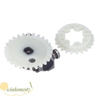 WISDOM Chain Saw Oil Pump, Silver Metal Oil Pump Gear, Compact Easy to Install Round Oil Pump Worm G