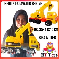 DT- BEGO/BEKO/EXCAVATOR TRUCK TOY CAN ROTATE 777 C CLEAR MATERIAL