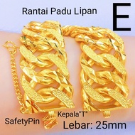 ⭐FREE COP 916⭐(B01) EMAS BANGKOK ADULT BRACELET DOUBLE CURB GELANG TANGAN RANTAI TANGAN LIPAN PASIR 