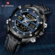 Naviforce หรูหราผู้ชายนาฬิกาที่มีคุณภาพสูงกันน้ำหนังนาฬิกาข้อมือแฟชั่นมัลติฟังก์ชั่ชายนาฬิกานาฬิกา relógioculio