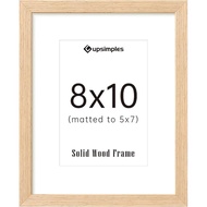 Natural Solid Wood Picture Frame 8x10, Display 5x7 with Mat or 8x10 Without Mat, Wall or Tabletop Fr
