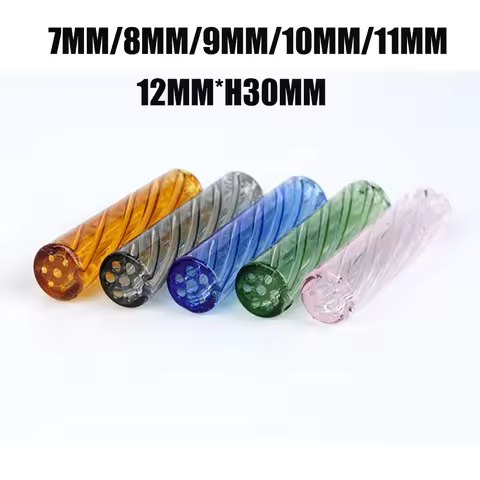 5Pcs 7mm 8mm 9mm 10mm 12mm H30mm Mini Glass Cigaret Pipe Filter Tips Round Mouth for Dry Herb Tobacc