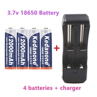 Hi tech❈2020 New 18650 3.7V battery Rechargeable 12000mAh  Li ion For Flashlight Torch Battery+Charg