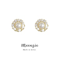 S925 Baroque Rhinestone Pearl Earring • Stud Earring