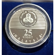 Malaysia Commemorative Old Single Silver PROOF Coin RM 25 with Original Box ( Penguasa Tempatan 100 