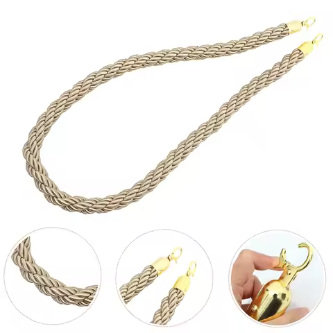 15M Golden Hooks Stanchion Rope Guard Bar Lanyard Crowd Control Barrier Tape Queue Line Partition Ro