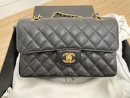 Chanel classic flap CF23cm 黑金 荔枝皮 99%new