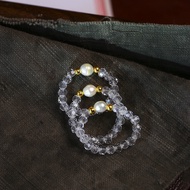 Austrian Crystal Faceted Beads with Freshwater Pearl Ring Ring Women's Crystal Ring Jewelry