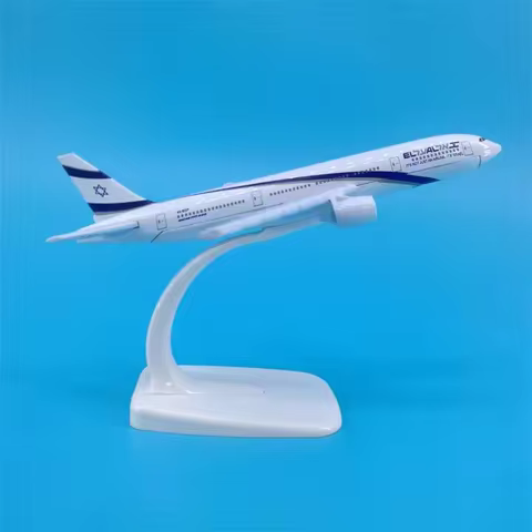 16CM 1:400 Scale Diecast Metal B-777-200 El Al Air Airlines Aircraft Israel Model Alloy Airplane Wit