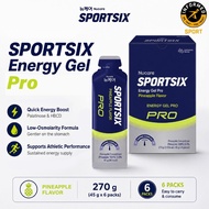 SPORTSIX Energy Gel Pro Pineapple 45g X 6's for Caffeine Free Energy Gel Running , Running Gel Energ