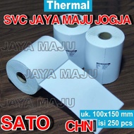 [ SATO ] 100 X 150 - 1 LINE THERMAL IMPORT CHN - FACE OUT - CONTENTS 250 PCS || CORE 1" || DIRECT TH
