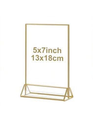 婚禮用透明亞克力雙面顯示框架支架,垂直放置的相框標牌支架,可用於餐廳桌號、菜單、食譜和藝術展示（4x6英寸/5x7英寸）