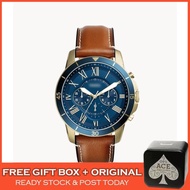 [ORIGINAL] [F BRAND] FS5268 Grant Chronograph Luggage Brown Leather Men Watch Watches Jam Tangan Lel