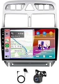 Double DIN Car Radio with Sat Nav for Peugeot 307 2002-2013 Head Unit 9 Inch Android 14 with Wireles