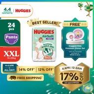 HUGGIES AirSoft Pants Diapers XXL24 (1 pack) Breathable and soft diapers for baby