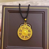 镀金八宝罗盘护身符吊坠吉祥寓意镀金真言吊坠女友男友长辈Gold Plated Eight Treasure Compasses Amulet Pendant Auspicious Meaning ch