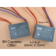 High Quality BM Ceiling Fan Capasitor 5uF + 7uF +8uF 300/250VAC.  Kipasitor Kipas Siling 5uF + 7uF +