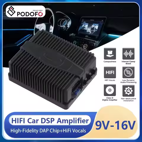 Podofo Car Amplifier DSP Hi-Fi Amplifier Audio Digital Sound Processors For Car Speaker Power Subwoo
