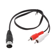 0.5M/1.5M 5 Pin Din Male to 2 RCA Male Audio Video Adapter Cable Wire Cord Conne