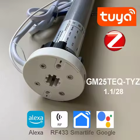 Tuya Zigbee GM25TEQ 1.1N Smart Rolling Blinds Tubular Motor,Rf433 Control,Voice Control by Alexa/Goo