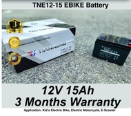 【GW】Power TNE12V-15Ah - Same As CHILWEE 6-DZF-12 (15Ah vs 12Ah) Bateri Basikal Elektrik- Screw Type - 3 Months Warranty